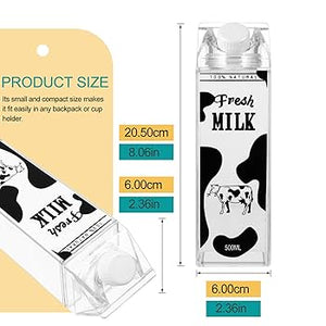 Acrylic Milk Bottle - Reusable Juice & Drink Bottle I Durable, Lightweight & Portable Water Bottle with Lid