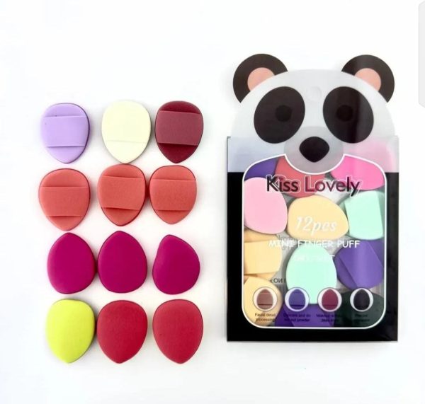 12 Pcs Mini Finger Powder Puff Set – Air Cushion Sponges for Concealer & Foundation Makeup