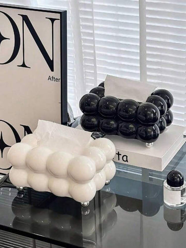 Modern tissue box holder

Bubble design tissue case

Decorative tissue storage box

Stylish tissue holder for home

Unique tissue box for office

Black bubble tissue organizer

Modern home décor accessories

Creative tissue dispenser box

Elegant tissue holder for bedroom

Luxury tissue box cover