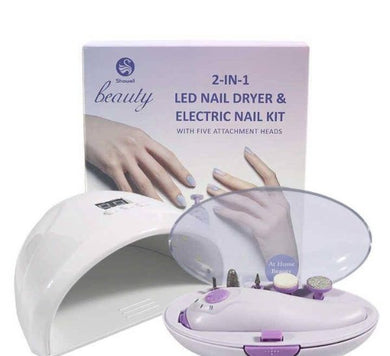 2 in 1 LED nail dryer

electric nail kit

manicure LED lamp

nail dryer and drill set

five attachment nail tool

home manicure kit

pedicure and nail care

portable nail dryer lamp

LED nail curing light

nail shaping and filing tool