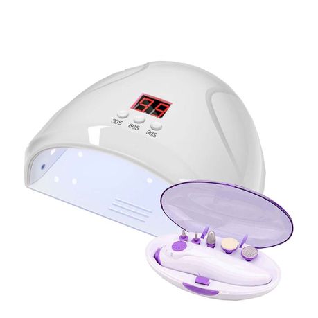 2 in 1 LED Nail Dryer & Electric Nail Kit – Manicure Lamp with 5 Attachment Heads