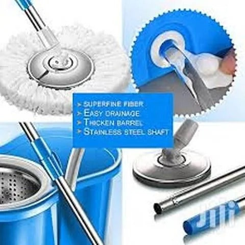360° Rotating Microfiber Mop with Bucket – Deep-Cleaning Magic Spin Mop