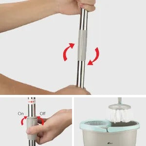 360° Rotating Microfiber Mop with Bucket – Deep-Cleaning Magic Spin Mop