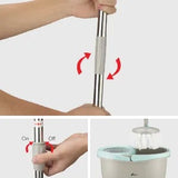 360° Rotating Microfiber Mop with Bucket – Deep-Cleaning Magic Spin Mop