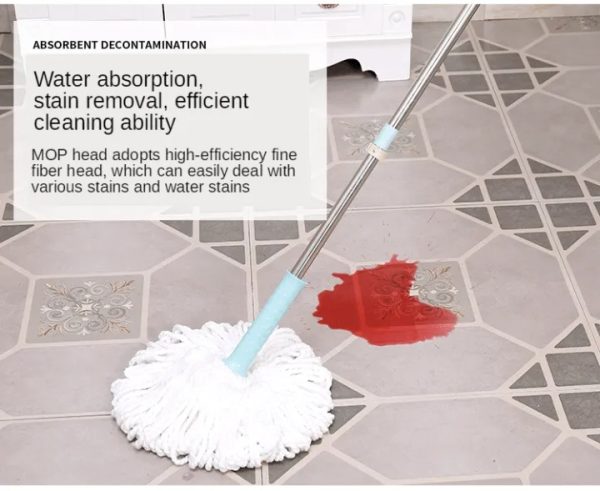 360° Rotating Microfiber Mop with Bucket – Deep-Cleaning Magic Spin Mop