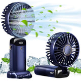 Rechargeable Digital Neck Hanging Foldable Fan with 5 Speeds with Box Packing