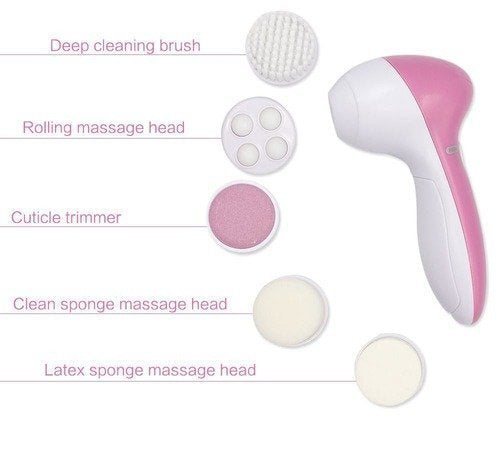 5 In 1 Facial Electric Cleanser & Massager – Beauty Brush for Deep Cleansing & Blackhead Removal