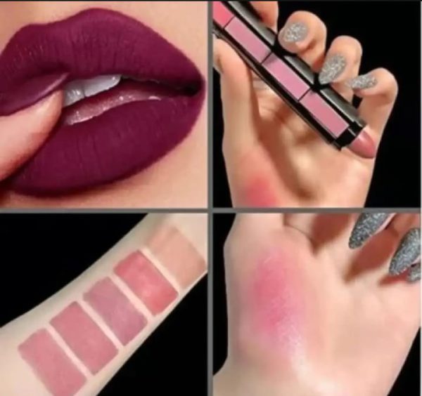 5 in 1 Huda Beauty Nude Shades Matte Lipstick Set – Long Lasting & Waterproof