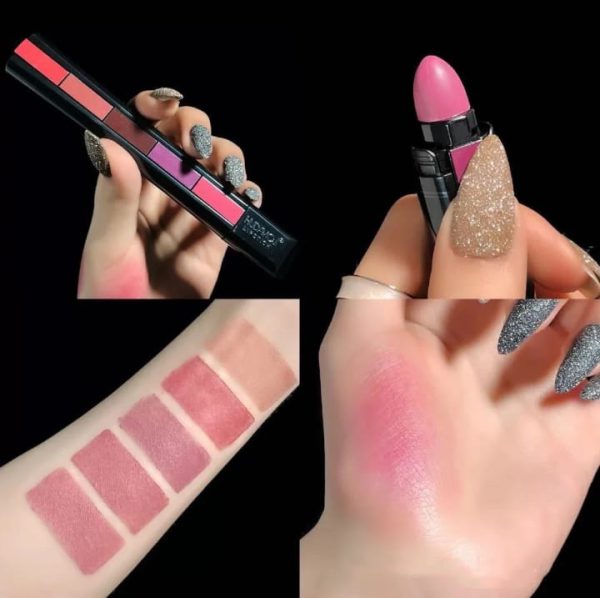 5 in 1 Huda Beauty Nude Shades Matte Lipstick Set – Long Lasting & Waterproof