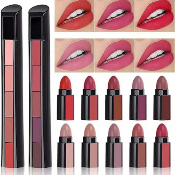 Huda Beauty lipstick set

5 in 1 matte lipsticks

nude shades lipstick

waterproof lipstick

long lasting lip color

matte nude lipstick

beauty lipsticks set

everyday nude lipsticks

multi pack lipsticks

professional makeup lipstick