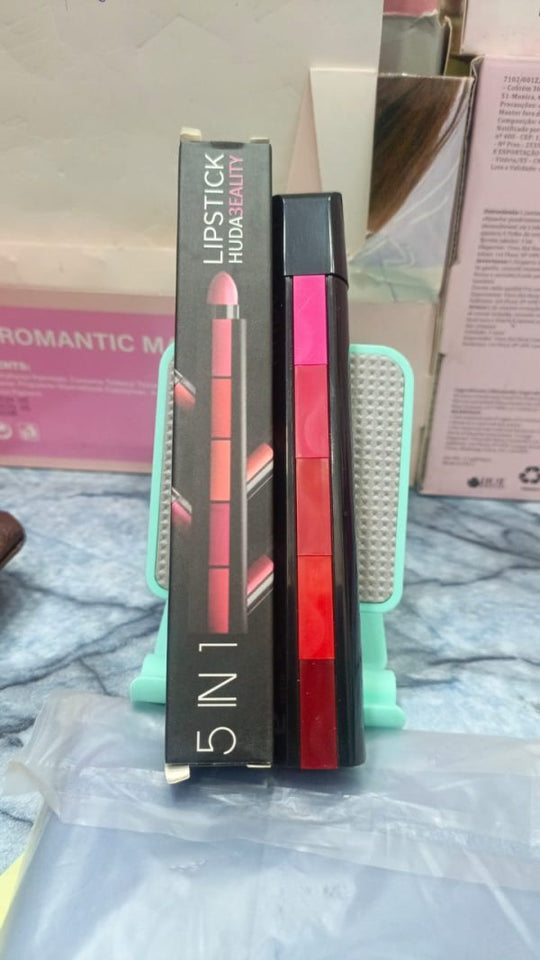 5 in 1 Huda Beauty Nude Shades Matte Lipstick Set – Long Lasting & Waterproof