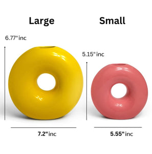 Donut-Shaped Ceramic Vase – Modern Decorative Flower Vase for Home & Office Décor
