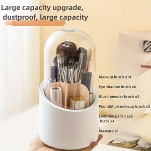 360° Rotating Makeup Brush Holder – Cosmetic Organizer Stand for Brushes, Lipsticks & Beauty Tools