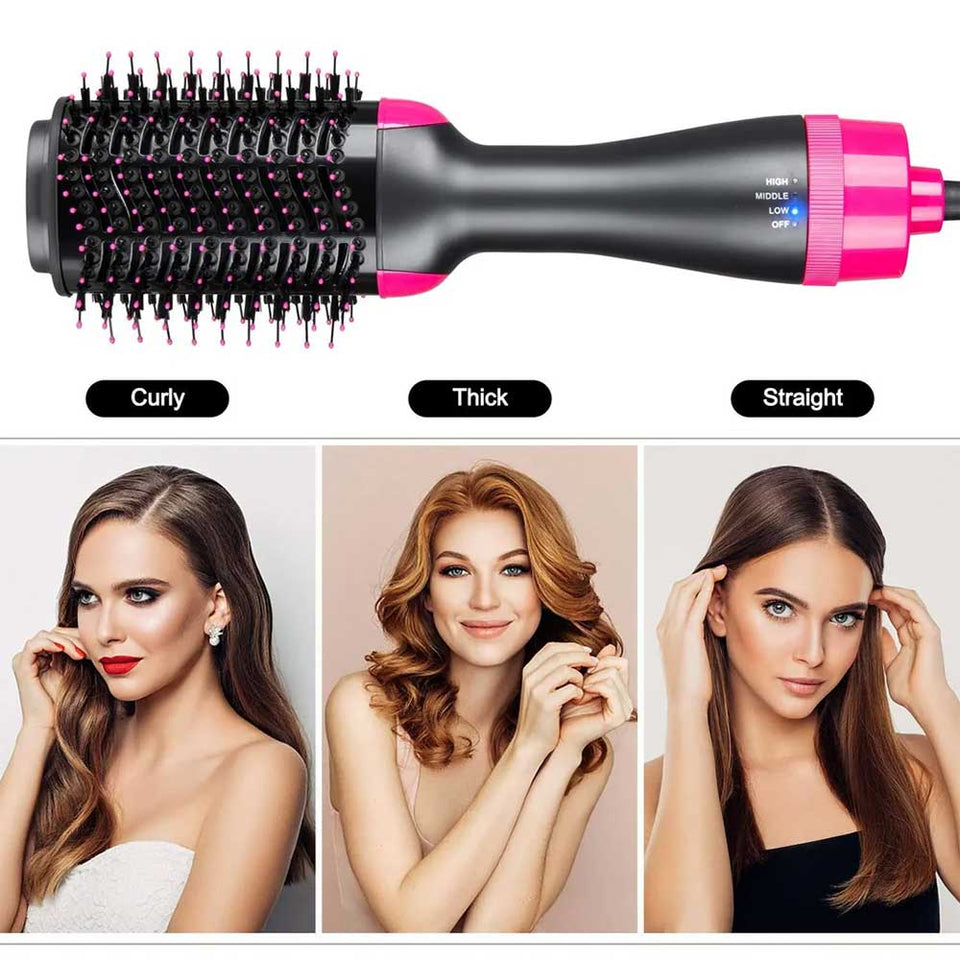 One Step Hair Dryer & Styler – Hot Air Brush for Fast Drying, Straightening & Volumizing