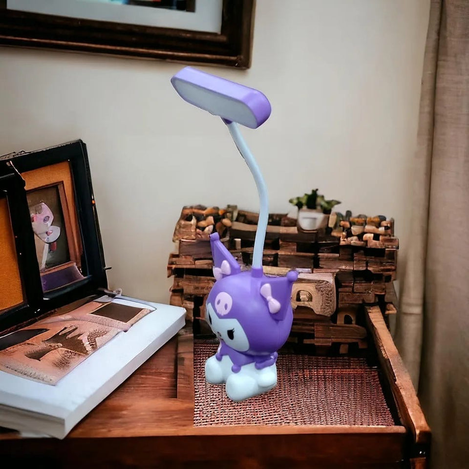 Cute Cartoon Character Table Lamp with Built-in Sharpener – USB Rechargeable Study Light for Kids