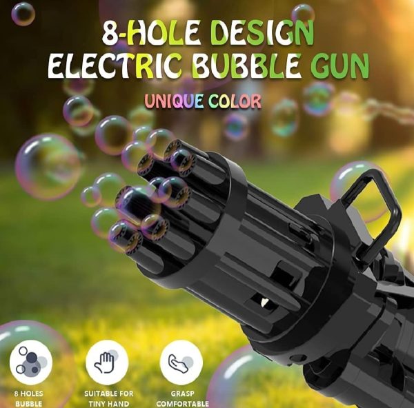 8-Hole Gatling Bubble Gun – Automatic Electric Bubble Machine & Bubble Blower