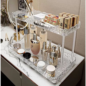 2-Tier Storage Rack – Makeup, Skincare & Cosmetic Organizer | Space-Saving Vanity Counter Shelf