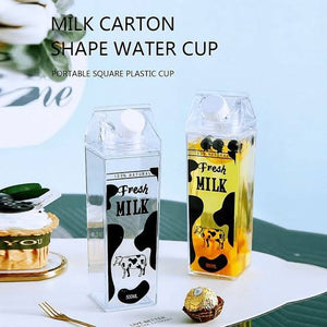 Acrylic Milk Bottle - Reusable Juice & Drink Bottle I Durable, Lightweight & Portable Water Bottle with Lid