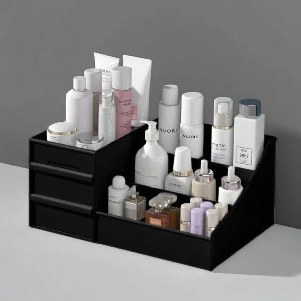 Multipurpose Makeup Organizer Box with Drawers – Cosmetic Storage Holder for Vanity & Desk
