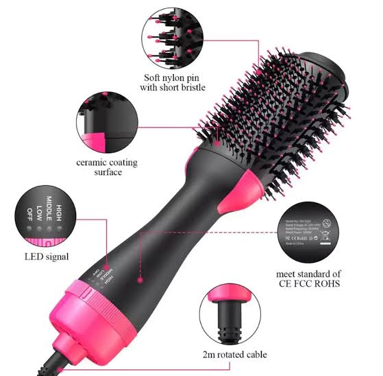One Step Hair Dryer & Styler – Hot Air Brush for Fast Drying, Straightening & Volumizing