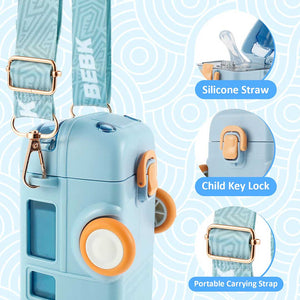 Bus Shape School Water Bottle With Strap 500 Ml (random Color)