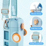 Bus Shape School Water Bottle With Strap 500 Ml (random Color)