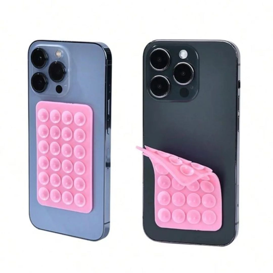 Silicone Self-Adhesive Mobile Suction Pad – Phone Holder Grip Pad | Reusable Sticky Pad (Random Color)