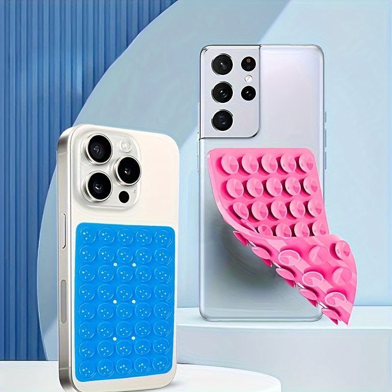 Silicone Self-Adhesive Mobile Suction Pad – Phone Holder Grip Pad | Reusable Sticky Pad (Random Color)