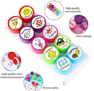 Appreciation Stamps for Kids – Self-Inking Motivational Stamp Set | Pack of 10 Teacher Reward Stamps