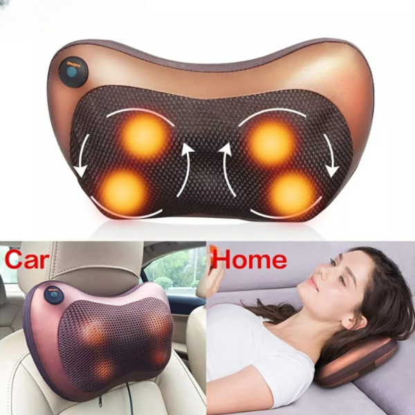 Car & Home Electric Massage Pillow – Heated Neck, Back, Shoulder & Waist Massager for Muscle Pain Relief