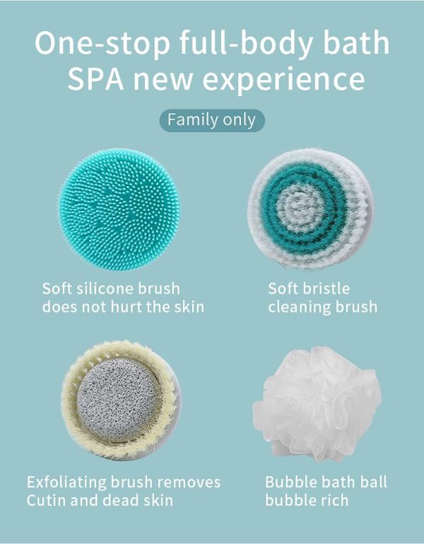 Cnaier Electric Bath & Body Scrub Brush Set – Deep Cleaning & Exfoliating Tool