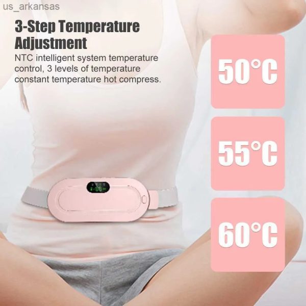 Digital Period Pad – Heating & Vibrating Pain Relief Belt for Menstrual Cramps, 3 Heat Levels & 4 Modes
