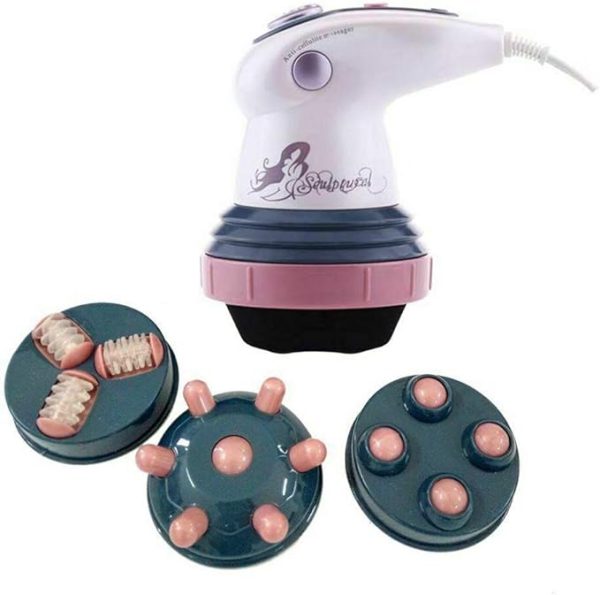 Electric Slimming Massager – Handheld Body Relaxation Tool with 4 Vibrating Heads for Neck, Shoulder & Back
