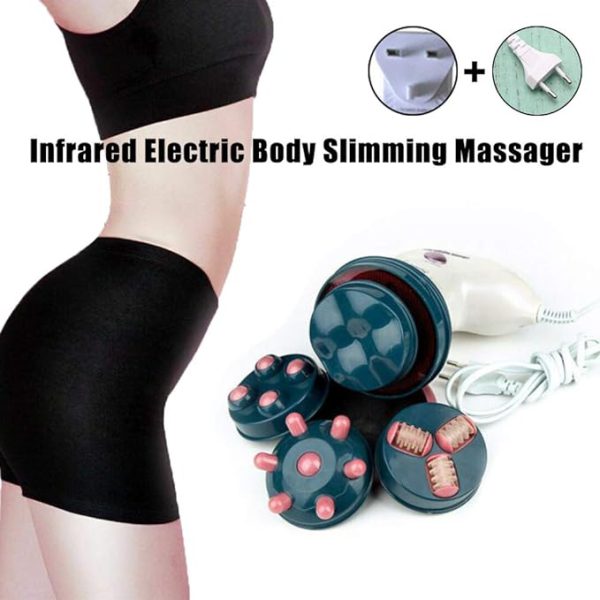 Electric Slimming Massager – Handheld Body Relaxation Tool with 4 Vibrating Heads for Neck, Shoulder & Back