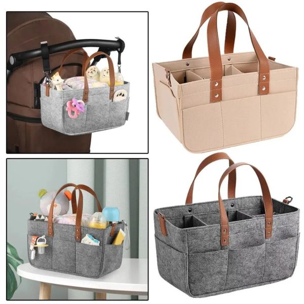 Foldable Baby Diaper Caddy Organizer – Portable Storage Basket for Nursery, Car & Changing Table