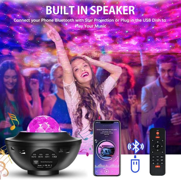 Galaxy Star Projector Lamp LED Universe – Star Light Projector with Double Speaker