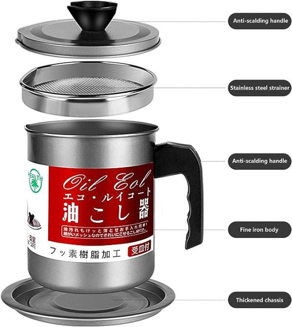 fryer oil filter pot

carbon steel oilcan

stainless steel oil jug

kitchen oil storage pot

cooking oil container

oil filter can for kitchen

reusable oil storage

oil pot without box

durable oil filter pot

frying oil container