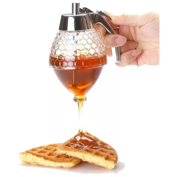 Honey Dispenser Syrup Pot Jar for Easy Storage and Dispensing – Ideal for Kitchen Use