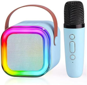 K12 Wireless Audio Microphone & Bluetooth Karaoke Speaker – Portable Stereo Speaker with Double Mic (Random Color)