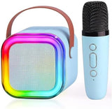 K12 Wireless Audio Microphone & Bluetooth Karaoke Speaker – Portable Stereo Speaker with Double Mic (Random Color)