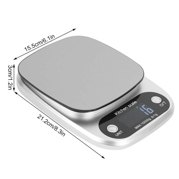 Digital Kitchen Weight Scale – Plastic Digital Scale with 1g to 10,000g Precision Measurement
