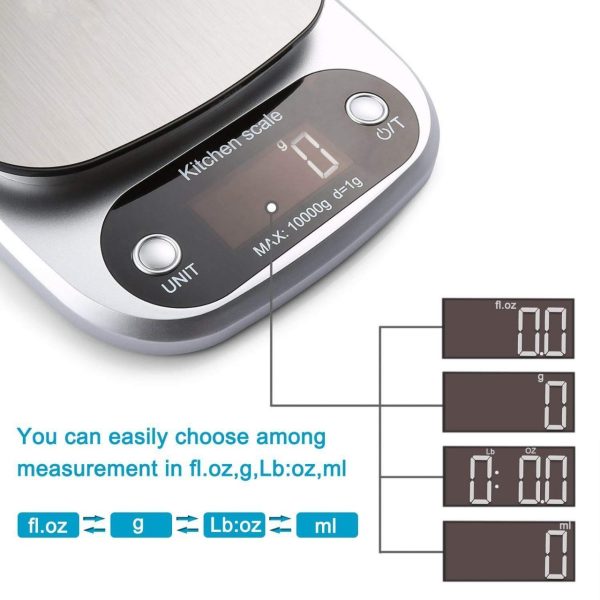 Digital Kitchen Weight Scale – Plastic Digital Scale with 1g to 10,000g Precision Measurement