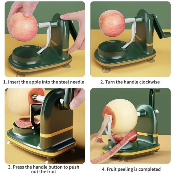 Manual Fruit Peeler – Hand-Operated Rotating Multifunctional Peeling Machine (Random Color)