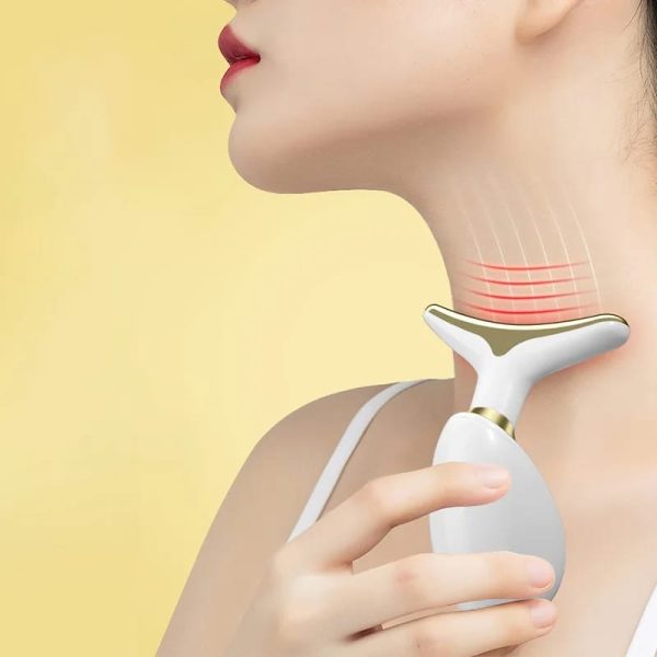EMS Face Lifting Massager – Neck & Eye Microcurrent Vibrator with Red Light Therapy, Anti-Wrinkle (Random Color)