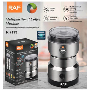 RAF R.7113 coffee grinder

electric spice grinder

stainless steel coffee grinder

automatic bean grinder

multi purpose kitchen grinder

coffee and spice mill

home coffee grinder

compact electric grinder

kitchen appliance grinder

durable stainless steel grinder