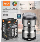 RAF R.7113 coffee grinder

electric spice grinder

stainless steel coffee grinder

automatic bean grinder

multi purpose kitchen grinder

coffee and spice mill

home coffee grinder

compact electric grinder

kitchen appliance grinder

durable stainless steel grinder