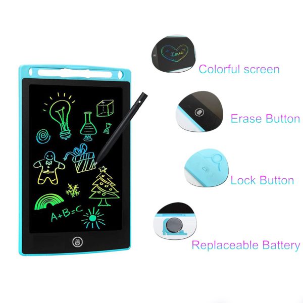 Pack of 2 LCD Writing Tablets for Kids – Reusable Digital Drawing Pads with Erasable Screen (Random Color)