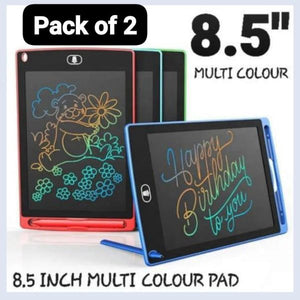 Pack of 2 LCD Writing Tablets for Kids – Reusable Digital Drawing Pads with Erasable Screen (Random Color)