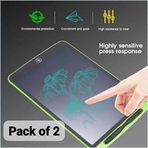 Pack of 2 LCD Writing Tablets for Kids – Reusable Digital Drawing Pads with Erasable Screen (Random Color)