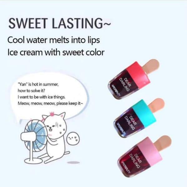 Pack of 6 Dear Darling WardaBeauty Ice Cream Lip & Cheek Tint – Long-Lasting Liquid Tint (Random Colors)